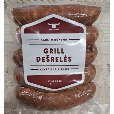 GRILL dešrelės karšto rūkymo a.r. 400g GRILL dešrelės karšto rūkymo a.r. 400g