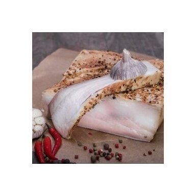 Šalto rūkymo kiaulienos lašiniai vak. a/r vnt (~ 300 g) Šalto rūkymo kiaulienos lašiniai vak. a/r vnt (~ 300 g)